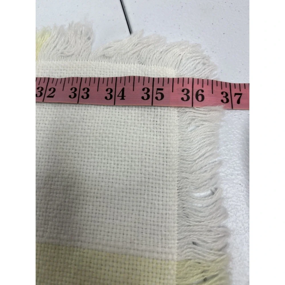 Vtg Churchill Handwoven‎ Baby Blanket All Orlon Acrylic Yellow White